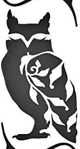 Owl Reusable Sturdy Wall Stencil Clear Custom Cut Plastic Sheet Template Cutout Sign DIY Supplies for Airbrush Painting Drawing and More LIONX