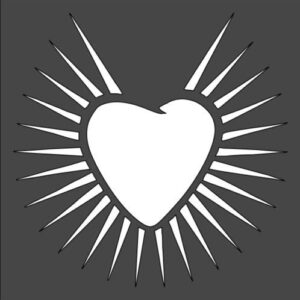 Stencil Shining Heart, Plastic Reusable