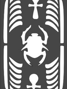 Stencil Egyptian Signs Beetle Cross, Plastic Reusable