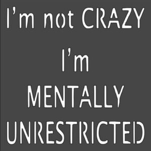 Stencil I'm Not Crazy Sign, Plastic Reusable