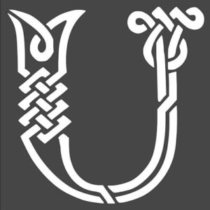 Stencil Celtic Initial U, Plastic Reusable