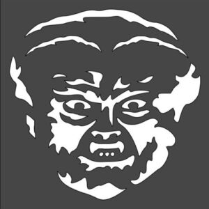 Stencil Werewolf face, Plastic Reusable