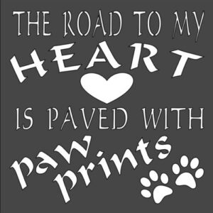 Stencil heart paw prints, plastic reusable