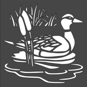 Stencil Duck Lake Reeds, Plastic Reusable