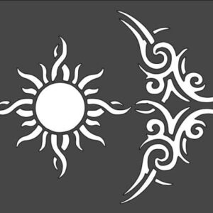 Stencil Tribal Sun, Plastic Reusable