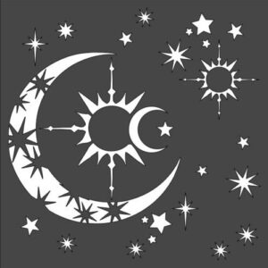 Stencil Different Stars Moon Month Space Starry Sky, Plastic Reusable