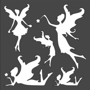 Stencil Fairy Girl with Wings Flies, Plastic Reusable