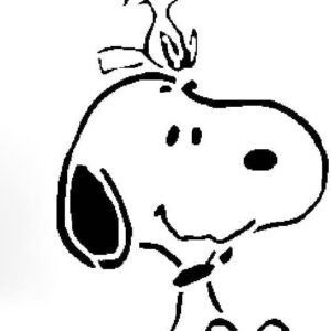 Funny Cartoon Dog Stencil for Painting, Plastic Reusable 8x5 Inches – Ideal for Peanuts-Themed Crafts, DIY Art Projects, and Home Decor
