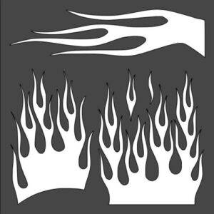 Stencil Flames, Plastic Reusable