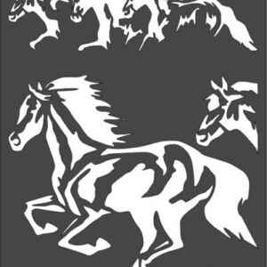 Wild Horses Running Stencil - Plastic Reusable 10x8 Inch for Crafts, Arts, Scrapbooking - Painting on Walls, Wood, Glass, and More