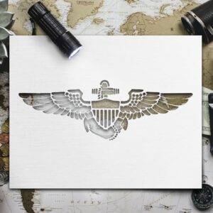 US Naval Aviator Wings Stencil Template Reusable for Painting on Walls, Wood, Glass, Scarpbooking, Graffity, Arts and Crafts, DIY LIONX