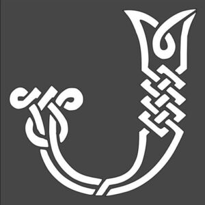 Stencil Celtic Initial J Design, Plastic Reusable