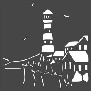 Stencil City Lighthouse Seagulls, Plastic Reusable