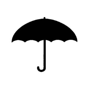 Generic Umbrella Stencil, 4-Inch, Reusable Plastic, Rain-Themed Crafting and Home Decor, DIY Weather Projects, White