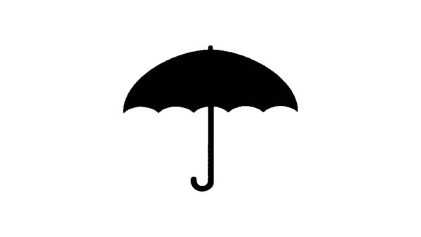 Generic Umbrella Stencil, 4-Inch, Reusable Plastic, Rain-Themed Crafting and Home Decor, DIY Weather Projects, White