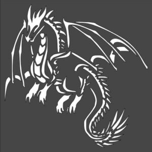 Stencil Fairy Dragon with Wings, Plastic Reusable
