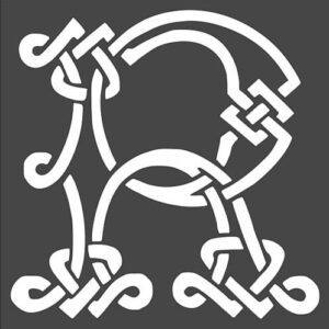 Stencil Celtic Initial R, Plastic Reusable