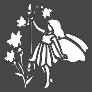 Stencil Fairy cornflowers Flowers, Plastic Reusable