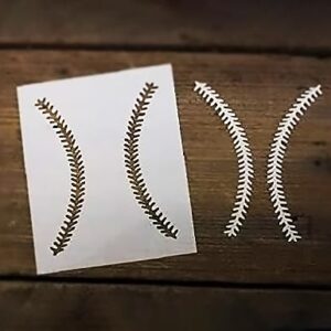 Baseball Threads Stitches Airbrush Mylar Stencil Reusable and Crafts Scrapbooking Painting on The Wall Wood Glass and More Reusable Stencil STENCILAIR