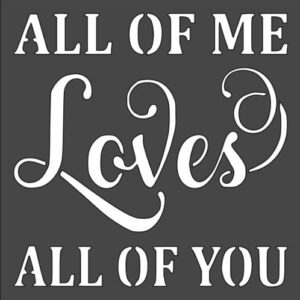 Stencil All of Me Sign, Plastic Reusable