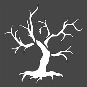 Stencil Old Dead Tree Without Leaves, Plastic Reusable