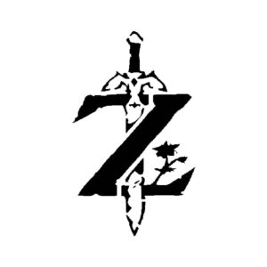 Generic Z Sword Stencil, Reusable, Precision-Cut Mylar, 5x8 Inches, Ideal for Gaming-Themed Crafts and Decor, White