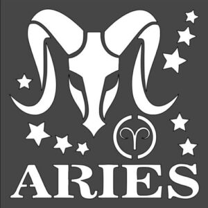 Stencil Zodiac Sign Aries, Plastic Reusable