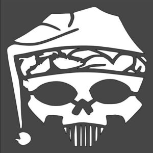 Stencil elf Skull Skeleton Christmas, Plastic Reusable