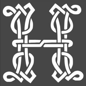 Stencil Celtic Initial H, Plastic Reusable