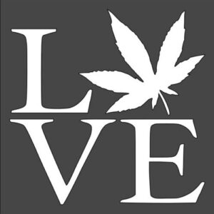Stencil Love Weed Leaf, Plastic Reusable