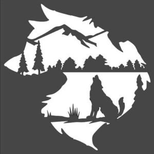 Stencil Big Wolf Nature Design, Plastic Reusable
