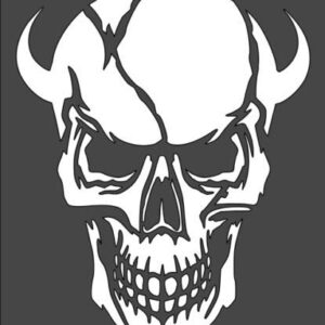 Stencil Skull with Horns, Plastic Reusable