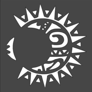 Stencil Totem Moon Sun Pattern, Plastic Reusable