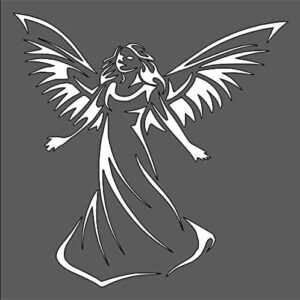 Generic Reusable Stencil Angel Logo 5.5x5.5 Inches – Perfect for Arts and Crafts, Scrapbooking, Airbrush Painting, and Drawing, White