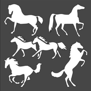 Stencil Horses Different Poses, Plastic Reusable