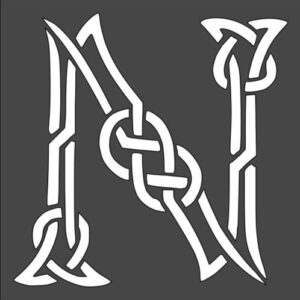 Stencil Celtic Initial N Design, Plastic Reusable