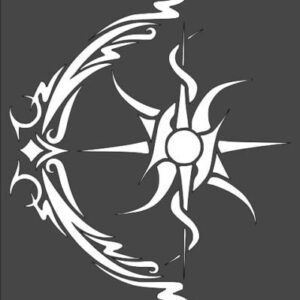 Stencil Archery Sun Design, Plastic Reusable