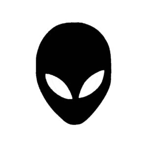 Generic Alien Stencil, Reusable, Precision-Cut Mylar, 4-Inch, Ideal for Space-Themed Crafts and Party Decor, White