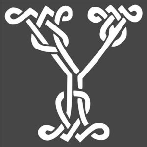 Stencil Celtic Initial Y, Plastic Reusable