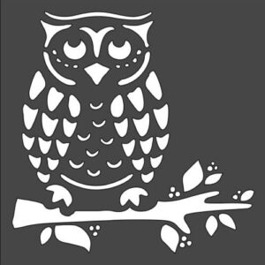 Stencil owl on a Branch, Plastic Reusable