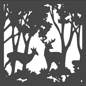 Stencil Deer in The Forest, Plastic Reusable