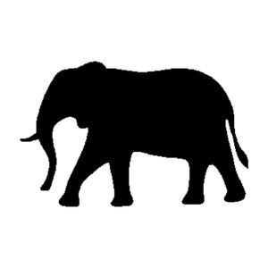 Generic Elephant Stencil, Reusable, Durable Mylar, 4-Inch, Perfect for Wildlife-Themed Crafts and Nursery Decor, White