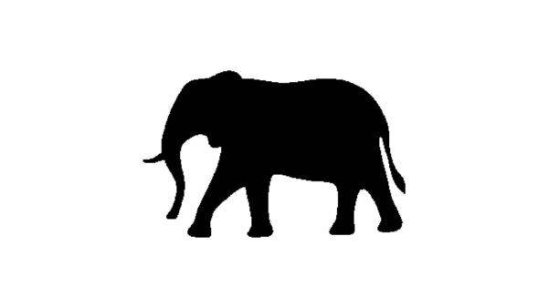 Generic Elephant Stencil, Reusable, Durable Mylar, 4-Inch, Perfect for Wildlife-Themed Crafts and Nursery Decor, White
