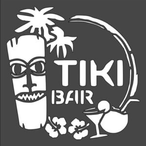 Stencil Tiki Bar Totem Cocktail Sign, Plastic Reusable
