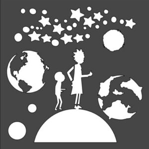 Stencil Stars Planet Earth Moon, Plastic Reusable