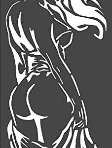 Lady Stencil Reusable & Sturdy, Flexible Clear Plastic, Ideal for Arts, Crafts, Scrapbooking, Airbrush Painting & Drawing