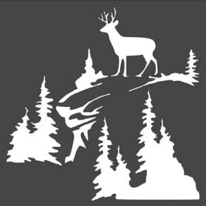 Stencil Deer on The Mountain Forest, Plastic Reusable