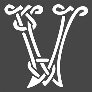 Stencil Celtic Initial V Design, Plastic Reusable