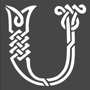 Stencil Celtic Initial U Design, Plastic Reusable