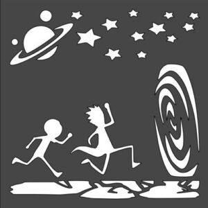 Stencil Space Star Jupiter Teleport, Plastic Reusable